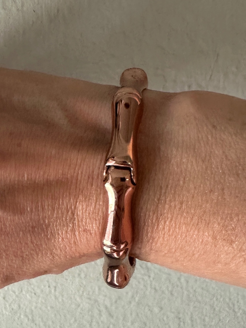 Rustic Cuff Polished Rose Gold Bamboo-Style Cuff Bracelet